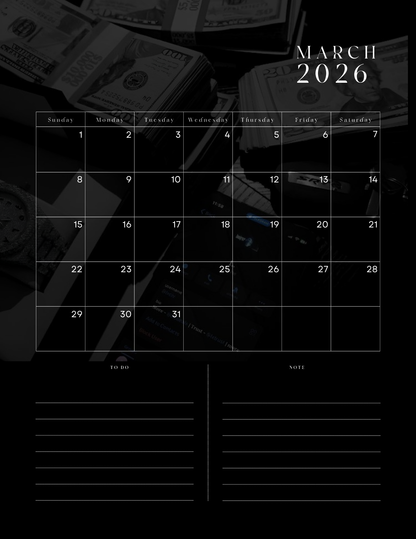 HU$TLER$ 0NLY 2026 Monthly Digital Planner