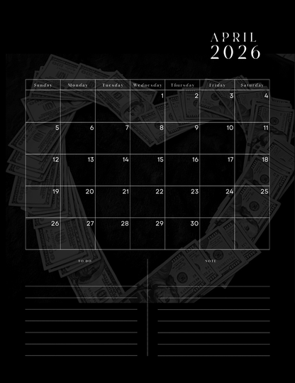 HU$TLER$ 0NLY 2026 Monthly Digital Planner