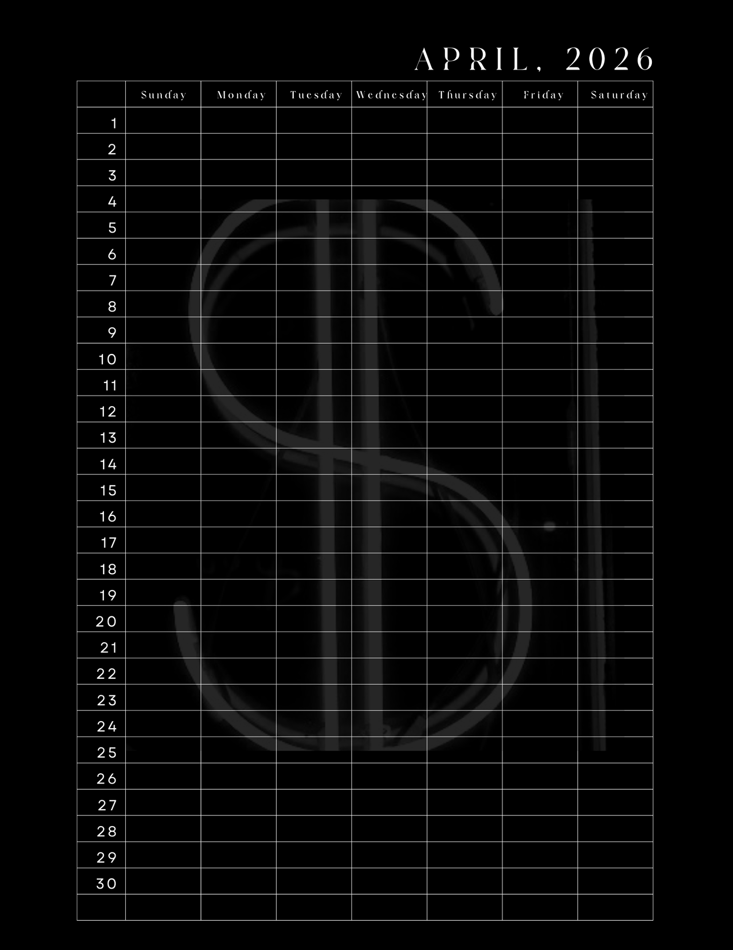 HU$TLER$ 0NLY 2026 Monthly Digital Planner