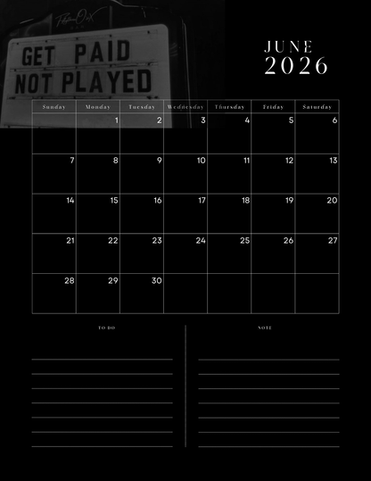 HU$TLER$ 0NLY 2026 Monthly Digital Planner