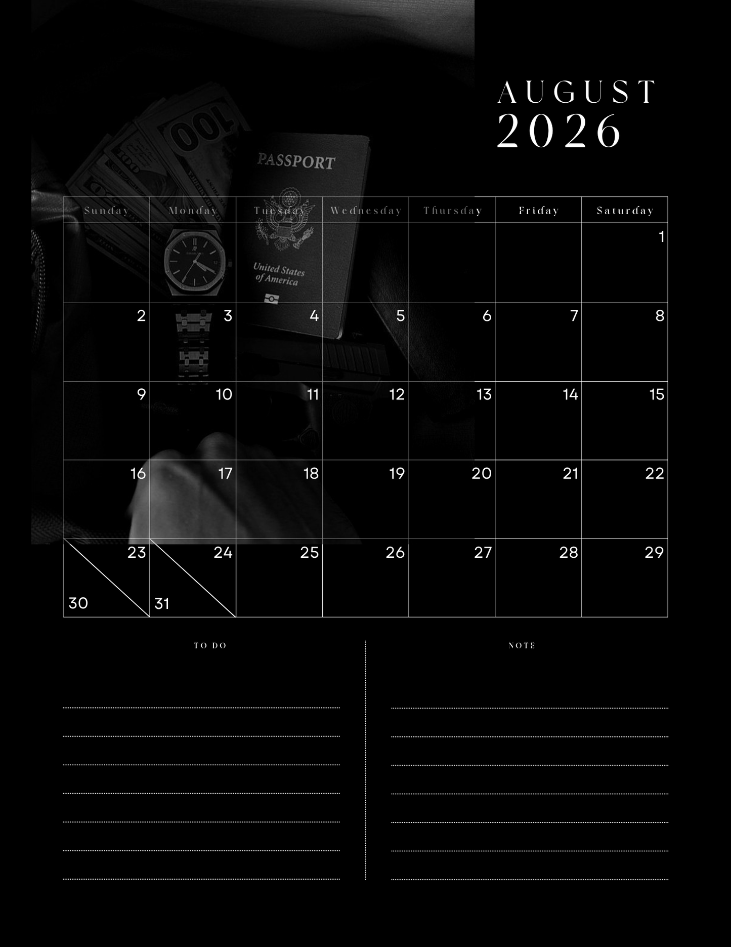 HU$TLER$ 0NLY 2026 Monthly Digital Planner