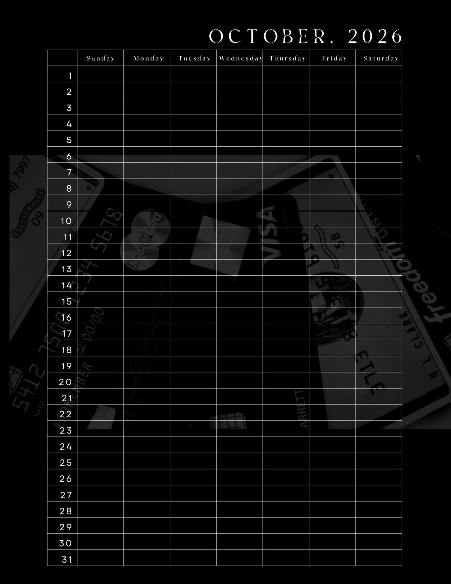 HU$TLER$ 0NLY 2026 Monthly Digital Planner