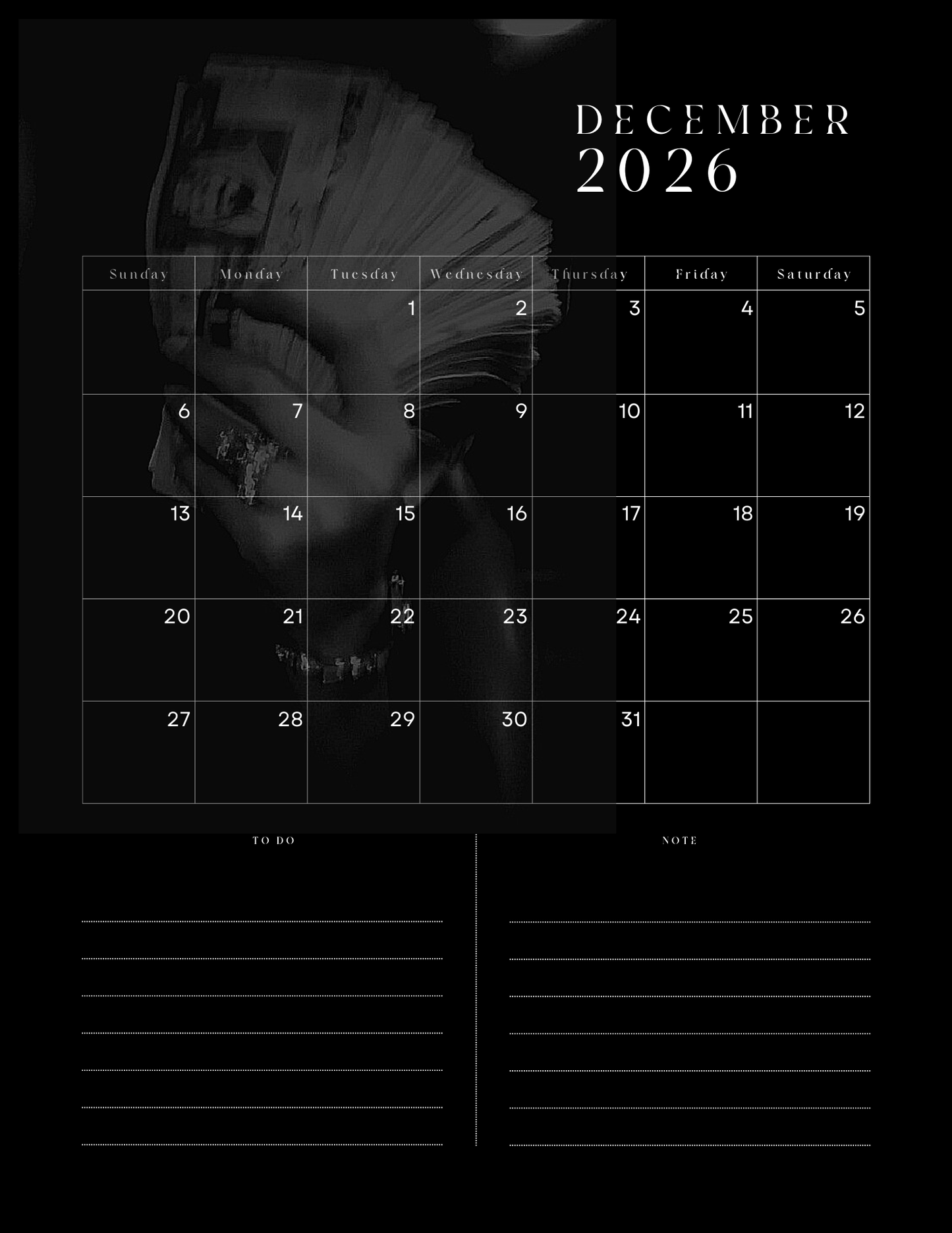 HU$TLER$ 0NLY 2026 Monthly Digital Planner